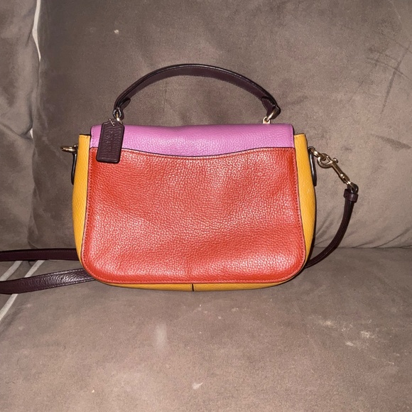 Coach Drifter Top Handle Satchel – Colorblock Purple/Mustard/Orange - Picture 6 of 8
